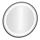 Apvalus juodas LED vonios veidrodis 60 cm su 3 šviesos spalvomis ModernHome