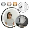 Круглое чёрное зеркало для ванной с LED-подсветкой 80 см с 3 цветами подсветки ModernHome