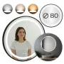 Круглое чёрное зеркало для ванной с LED-подсветкой 80 см с 3 цветами подсветки ModernHome