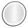 Круглое чёрное зеркало для ванной с LED-подсветкой 80 см с 3 цветами подсветки ModernHome