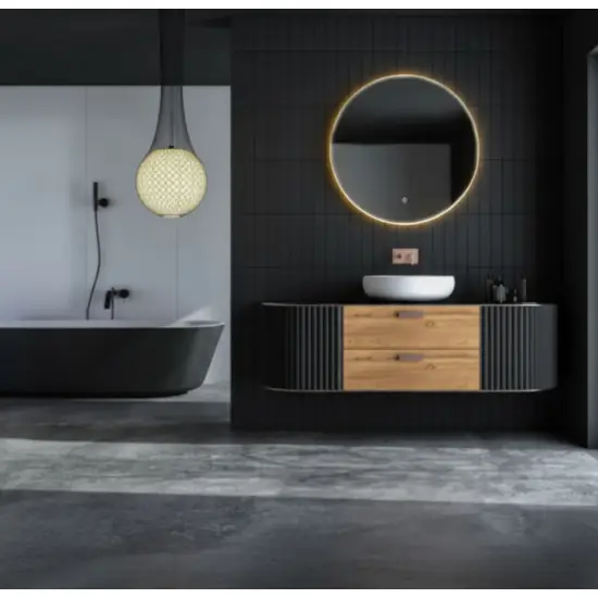 Apvalus LED vonios veidrodis 80 cm su 3 šviesos spalvomis ModernHome