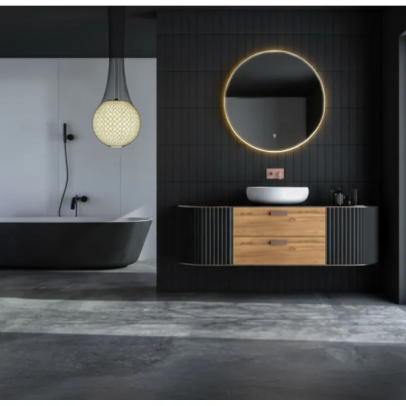 Круглое LED-зеркало для ванной 80 см с 3 цветами подсветки ModernHome