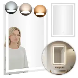 LED vonios veidrodis 50 x 70 cm su 3 šviesos spalvomis ModernHome