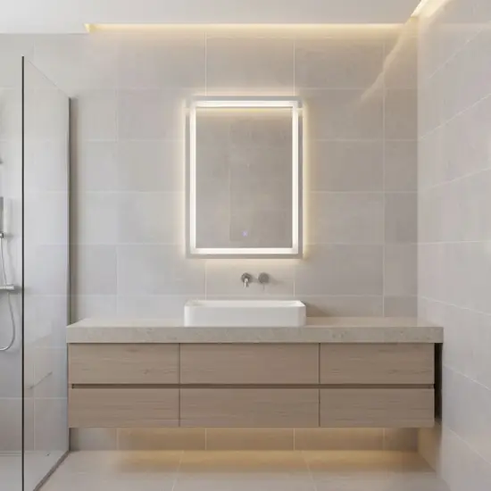 LED vonios veidrodis 50 x 70 cm su 3 šviesos spalvomis ModernHome
