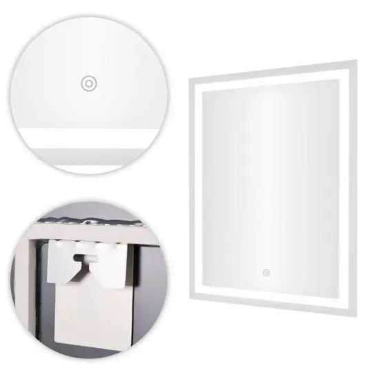 LED vonios veidrodis 50 x 70 cm su 3 šviesos spalvomis ModernHome