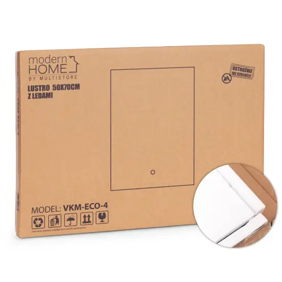 LED vonios veidrodis 50 x 70 cm su 3 šviesos spalvomis ModernHome