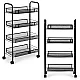 Metalowy, przenośny, czarny organizer z 4 półkami ModernHome