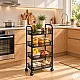Metalowy, przenośny, czarny organizer z 4 półkami ModernHome