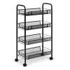 Metalinis mobilus juodas organizatorius su 4 lentynomis ModernHome