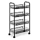 Metalowy, przenośny, czarny organizer z 4 półkami ModernHome