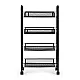 Metalowy, przenośny, czarny organizer z 4 półkami ModernHome