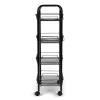 Metalinis mobilus juodas organizatorius su 4 lentynomis ModernHome