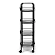 Metalowy, przenośny, czarny organizer z 4 półkami ModernHome
