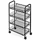 Metalowy, przenośny, czarny organizer z 4 półkami ModernHome