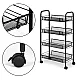 Metalowy, przenośny, czarny organizer z 4 półkami ModernHome