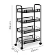 Metalowy, przenośny, czarny organizer z 4 półkami ModernHome