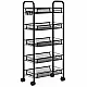 Czarny metalowy wózek z 5 półkami ModernHome