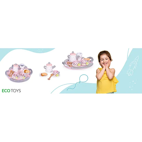 Medinis arbatos servizo rinkinys 15 dalių ECOTOYS