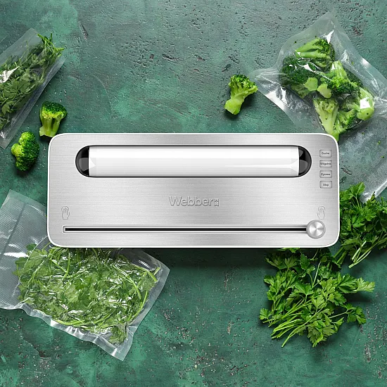 Baltas maisto produktų vakuuminis pakavimo aparatas, 120 W Elektronika ir buitiniai prietaisai WEBBER