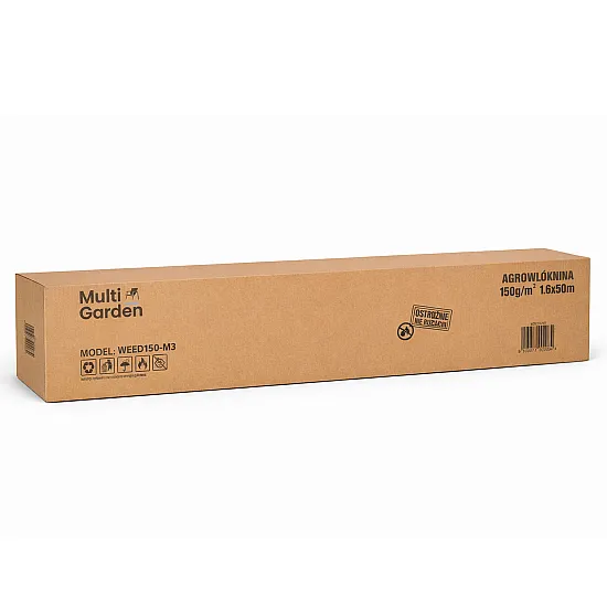 Melns nezāļu apkarošanas agrotīkls 150 g/m² 1,6×50 m MultiGarden