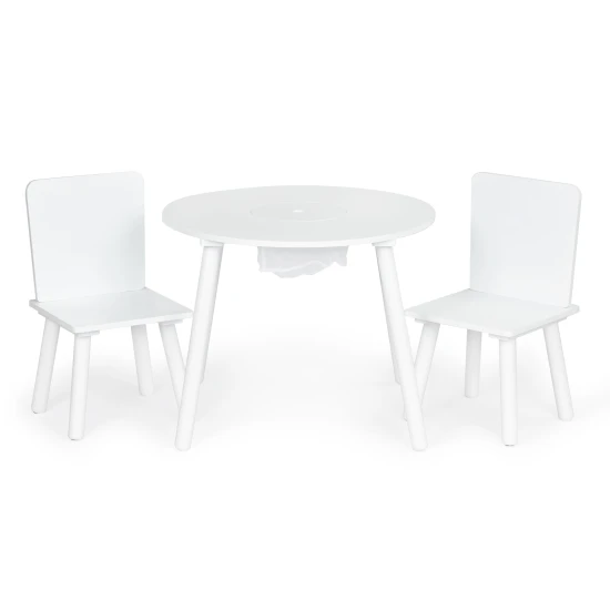 Baltas vaikų staliukas su dviem kėdėmis Vaikų baldai ECOTOYS