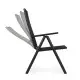 Foldable Steel Garden Chair with Adjustable Backrest, Black, MultiGarden