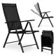 Foldable Steel Garden Chair with Adjustable Backrest, Black, MultiGarden