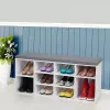 Белый шкаф для обуви с серым подушечком ModernHome