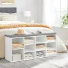 Белый шкаф для обуви с серым подушечком ModernHome