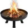 Large solid cast iron garden fire pit 60 cm, perfect for a bonfire