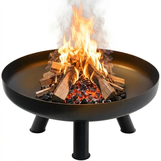 Large solid cast iron garden fire pit 60 cm, perfect for a bonfire