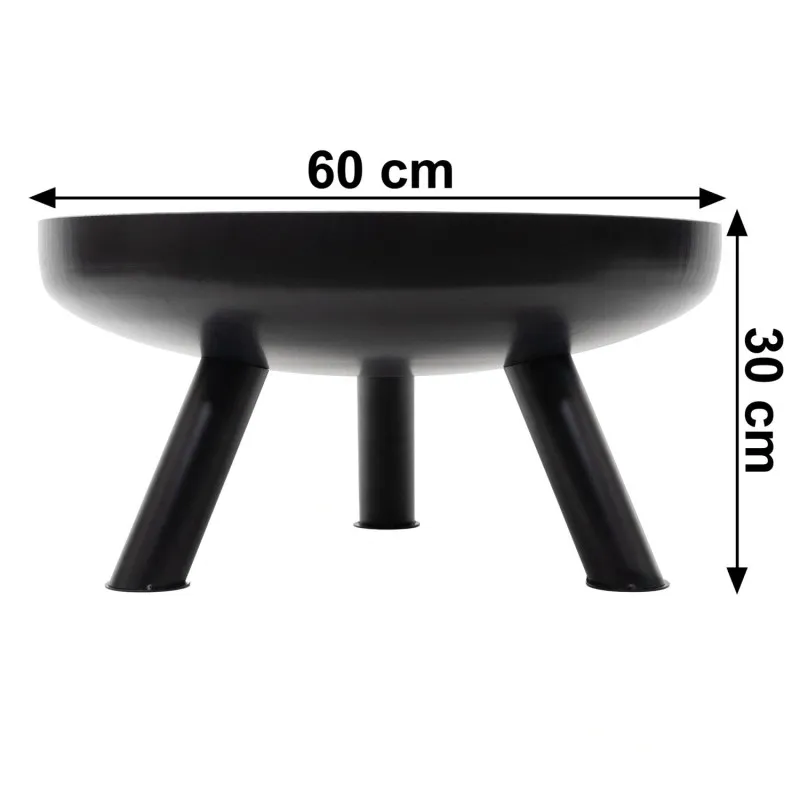 Large solid cast iron garden fire pit 60 cm, perfect for a bonfire