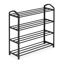 Metalinė juoda batų lentynėlė, 4 lentynos