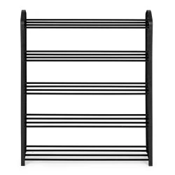 Metalinė juoda batų lentynėlė, 5 lentynos