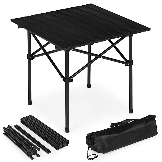 Folding camping table 53 x 55 cm black MultiGarden