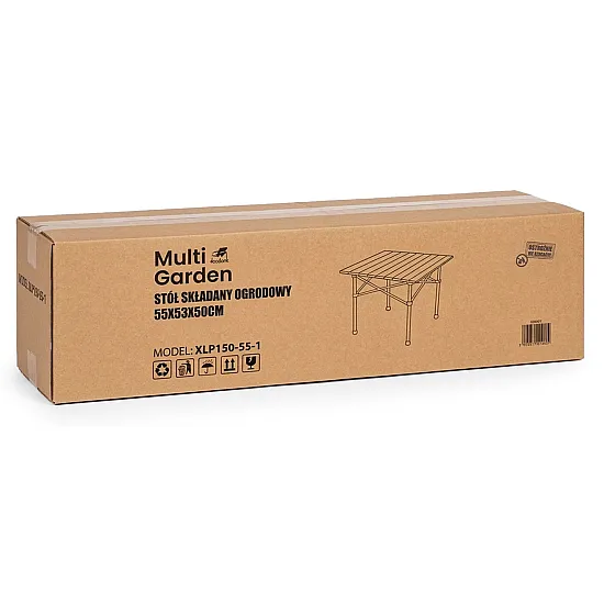 Folding camping table 53 x 55 cm black MultiGarden