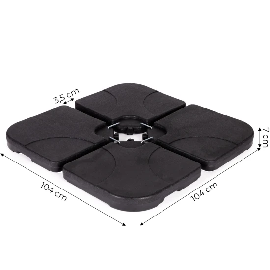 Skėčio pagrindo svoris (pripildytas vandens) – 60 kg