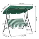 3-vietės sodo sūpynės su plieniniu rėmu žalios/baltos spalvos MultiGarden