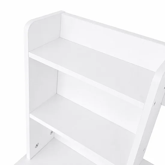 Kosmetikos staliukas su apvaliu veidrodžiu ir LED apšvietimu ModernHome