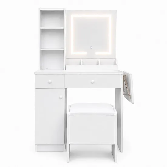 Kosmetikos staliukas su veidrodžiu ir LED apšvietimu ModernHome