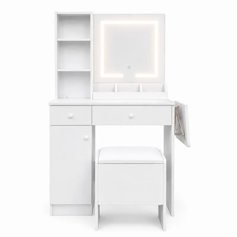 Kosmetikos staliukas su veidrodžiu ir LED apšvietimu ModernHome