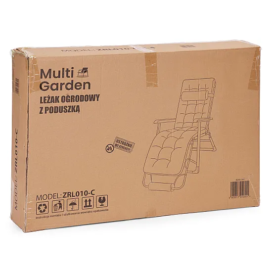 Juodas reguluojamas sodo gultas su pagalve MultiGarden