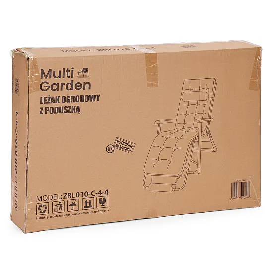 Pilkas reguluojamas sodo gultas su pagalvėle MultiGarden