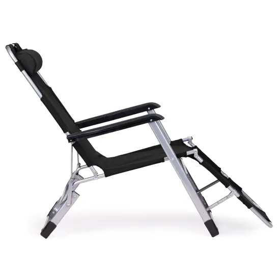 Juodas sulankstomas sodo/paplūdimio gultas 2-in-1 MultiGarden