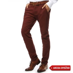 Akcija: Raudonos vyriškos klasikinės kelnės Lonel