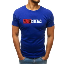 Ryškiai mėlyni vyriški marškinėliai Autoritetas