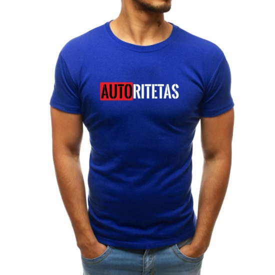 Ryškiai mėlyni vyriški marškinėliai Autoritetas JS/712005