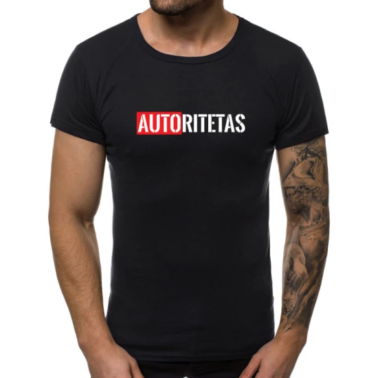 Juodi vyriški marškinėliai Autoritetas JS/712005