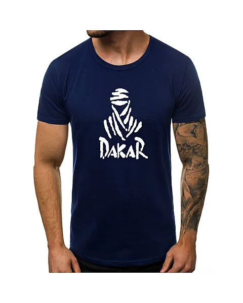Tamsiai mėlyni vyriški marškinėliai Dakar