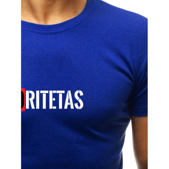 Ryškiai mėlyni vyriški marškinėliai Autoritetas JS/712005